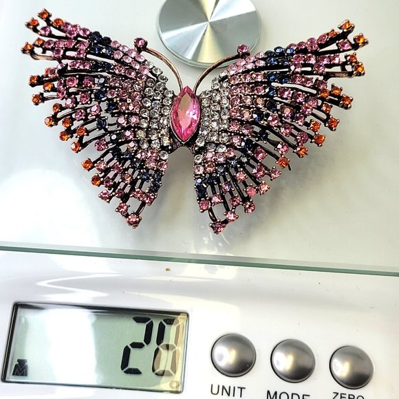 Large Pink Butterfly Brooch Colourful Butterfly Brooch Pin - Picture 9 of 9